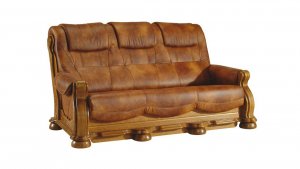 Kožená rustikálna sedačka Cezar II: 3 sedačka pevná