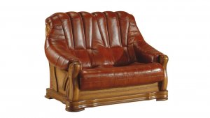 Kožená rustikálna sedačka Fryderyk II: 2 sedačka pevná